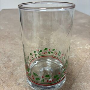 Vintage 1983 Arbys Christmas Collection Glass Holly Berry With Leaves